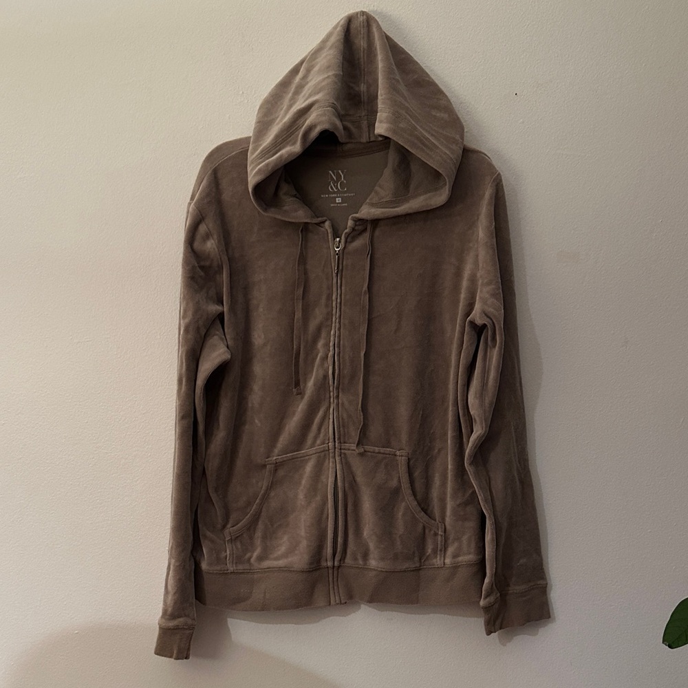 New York & Company Taupe Hoodie Sweater - Preloved